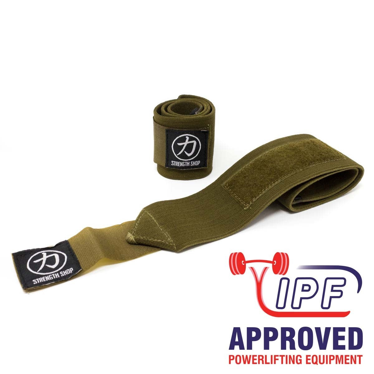 Strength Shop Super Stiff Wrist Wraps - OD Green - IPF Approved - Strength Shop USA