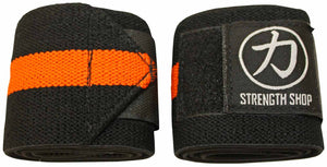 Strength Shop Stiff Wrist Wraps - Black/Orange - IPF Approved - Strength Shop USA