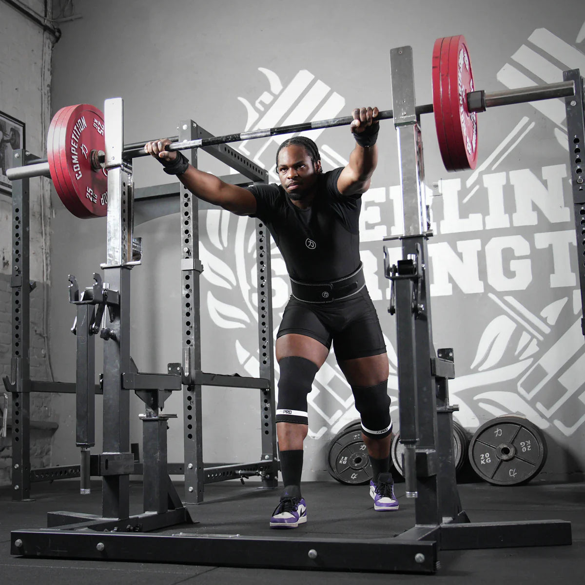 7mm Inferno PRO Knee Sleeves - EXTRA STIFF NEOPRENE, Black - IPF Approved - Strength Shop USA