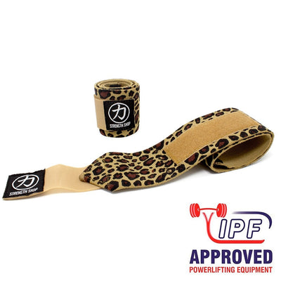 Strength Shop Stiff Wrist Wraps - Leopard - IPF Approved - Strength Shop USA