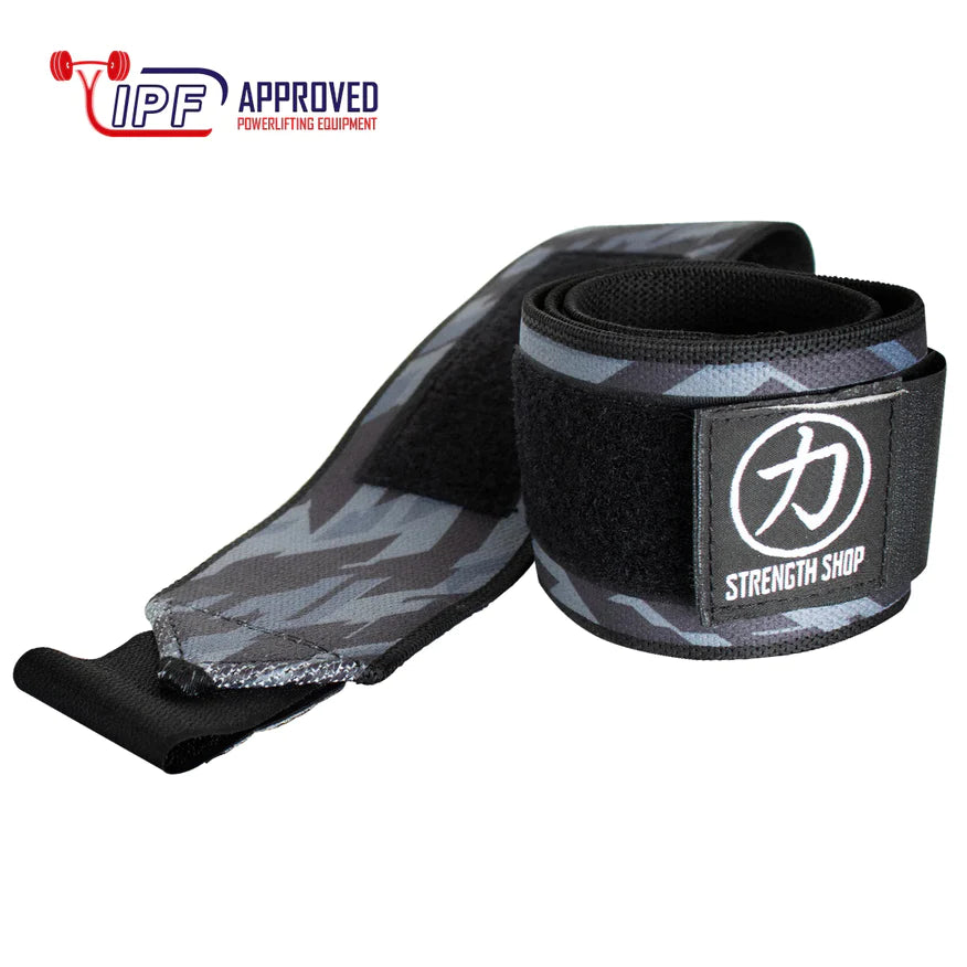 Strength Shop Stiff Wrist Wraps - Dark Camo - USPA & IPF Approved - Strength Shop USA