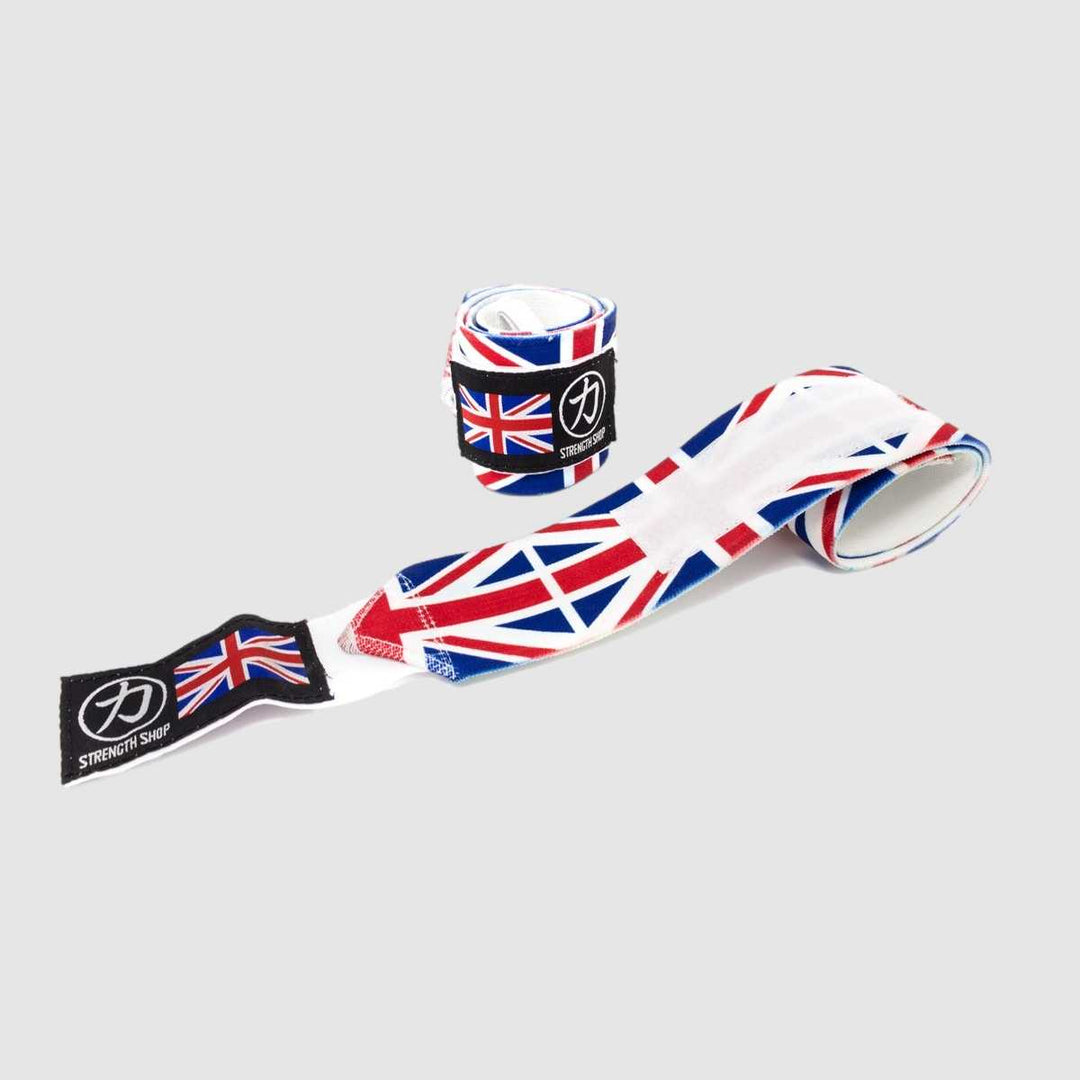 Strength Shop Super Stiff Wrist Wraps - UK Flag - USPA & IPF Approved - Strength Shop USA