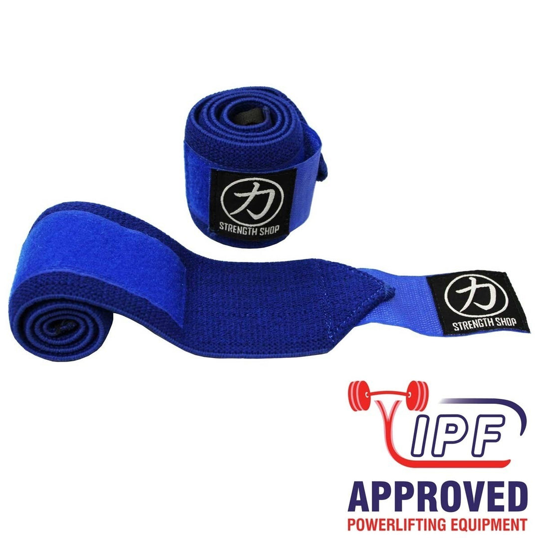 Strength Shop Stiff Wrist Wraps - Blue - USPA & IPF Approved