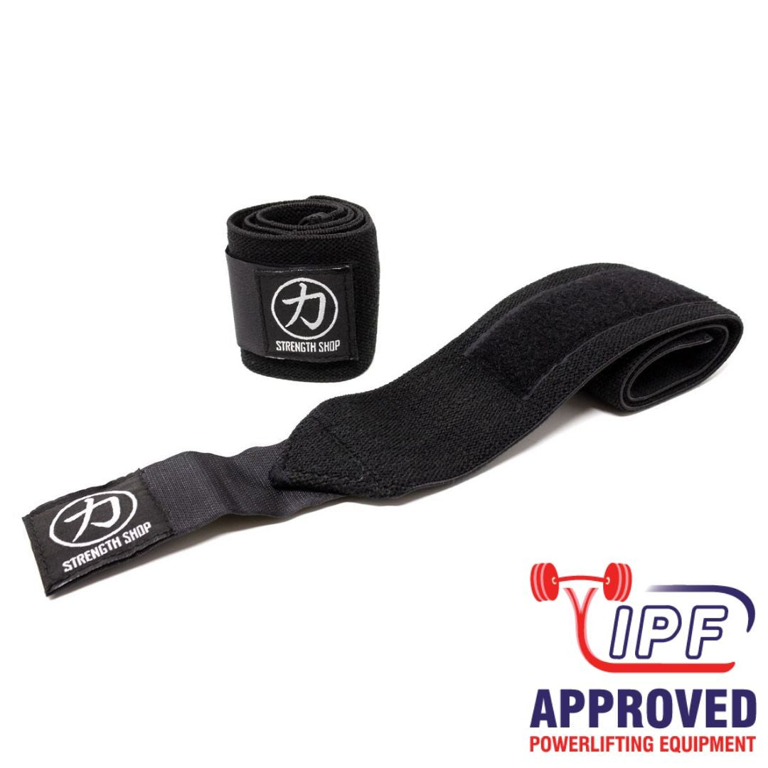 Strength Shop Stiff Wrist Wraps - Black - USPA & IPF Approved – Strength  Shop USA