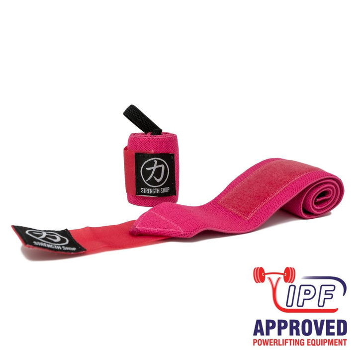 Strength Shop Stiff Wrist Wraps - Pink - IPF Approved - Strength Shop USA